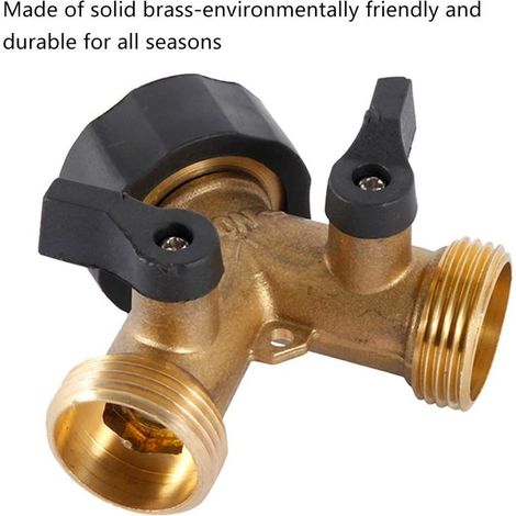 Doppelwaschmaschinenhahn, Y-förmiger 2-Wege-Gartenschlauchverteiler für 3/4"-Zulaufschläuche (1/5)