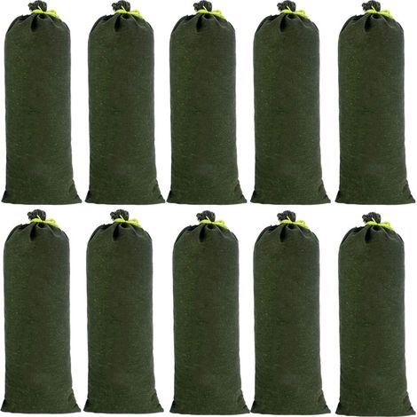 10 Stück Sandsäcke aus Segeltuch zur Hochwasserabdichtung, verbessertes Design, farbecht, für die Entwässerung von Garagen, Geschäften, Schulen, Bahnhöfen, Gebäuden, Fabriken und Lagerhallen, 30 x 70  (1/5)