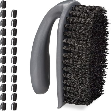 24x Spazzola per Pulire Barca, Pulisci Doccia, Set da 24, Setole Dure, Spazzolino per Scarpe e Piastrelle, Grigio (1/5)
