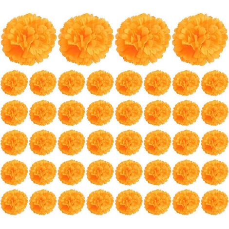 3,9 Zoll große Ringelblumen, Tag der Toten, 50 Stück zum Basteln (1/5)
