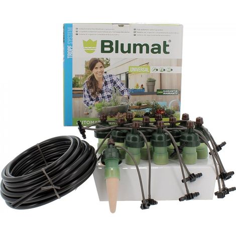 Kit d'arrosage goutte à goutte 12 plantes – Système autonome sans pompe – 3 mètres de tuyau – Carottes en céramique pour irrigation individuelle – Blumat