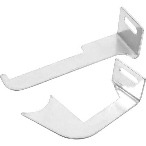 Support de Radiateur Accessoire Sécurisé pour Fixation Murale en Acier Argenté Pattes Allongées Supérieures et Inférieures Système de Chauffage Domestique (1/5)