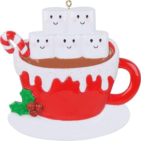 Neue Weihnachtskaffeetasse (5er-Set) – Weihnachtsanhänger aus Kunstharz, Baumschmuck, DIY-Minidekoration (1/2)