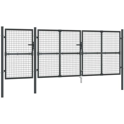 Puerta de malla de jardín acero galvanizado antracita 400x175cm vidaXL (1/5)