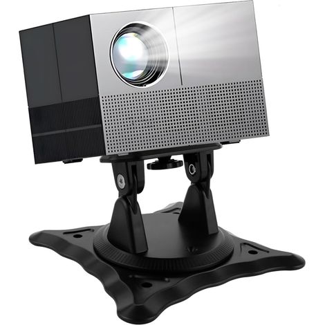 Wall-mounted projector bracket, adjustable projector mount with 360° rotation, metal projector mount with 1/4" adapter for home theater, office and playroom