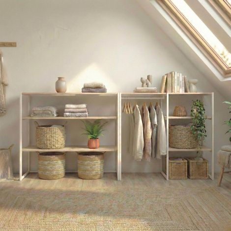 2er-Set modulare Dachboden-Kleiderständer 200x85cm KADRA