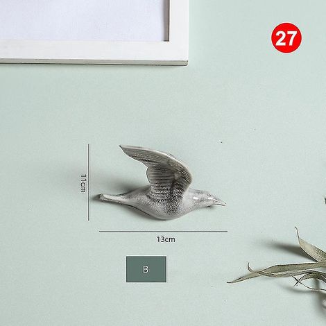 3D-Wanddekorationen aus Keramik in Vogelform – 27-teilig