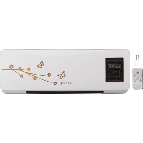 Calefactor de Pared Eléctrico 2000W con Mando y Pantalla Digital, Protección contra Sobrecalentamiento – Ideal para Baño y Oficina (1/5)