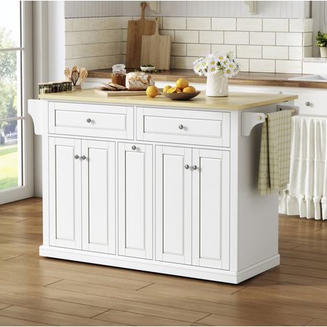 Mueble de cocina con tablero abatible, 121 x 69 x 89 cm, MDF, blanco HAVRYA (1/5)