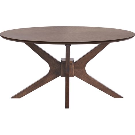 Ovaler Couchtisch aus dunklem Walnussholz L90 cm DIELLI