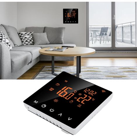 Thermostat intelligent Wi-Fi ME81H LCD Graffiti pour chauffage au sol à eau, chaudière murale et chauffage au sol électrique (AC230V, dos orange, bouton blanc 3A) (1/5)