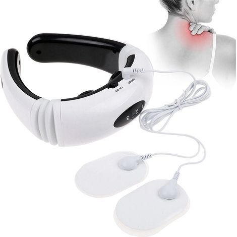 TRADE SHOP - Massaggiatore Con Impulsi Elettrici Multifrequenza Sollievo Dolore Cervicale Schiena Collo - (1/5)