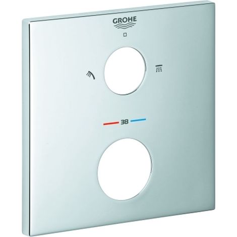 GROHE Roseta 49102 cuadrada para juegos de montaje final termostáticos cromo, 49102000