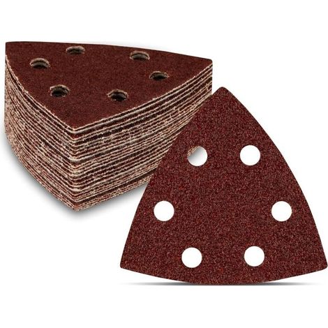 Triangles de Ponçage 50 Pièces Grain 80 Chacun,93 x 93 x 93 mm Pour Ponceuses Delta,triangles abrasifs autoagrippants (1/5)