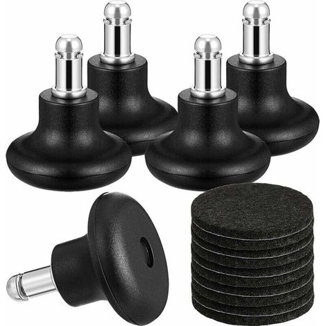 Roues de Cloche Chaise Bureau Remplacement Roues Pivotantes Chaise aux Roulettes Fixes, 2 Pouces Tabouret Haut Profil Cloche Glisse avec Coussins Feutre Auto-Adhésifs Séparés, 5 Pièces-LIAIKI