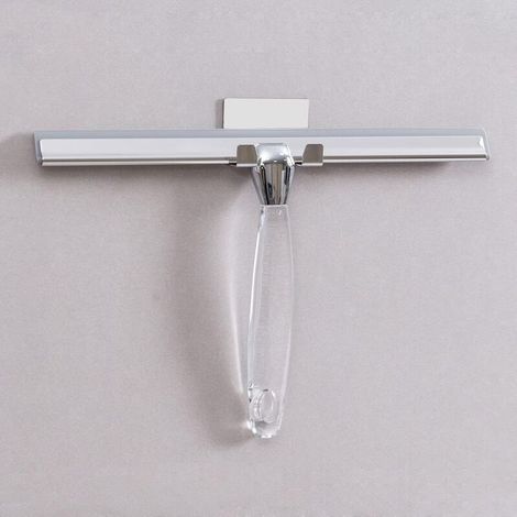 Raclette de douche en acier inoxydable Lame silicone 30 cm Crochet mural pour salle de bain Poignée ergonomique (1/5)