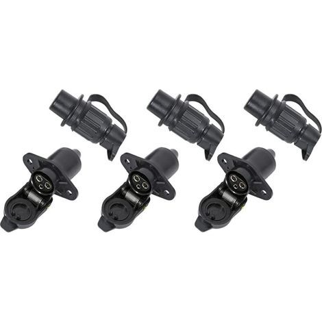3 Pièces Prise Remorque Et Prise pour Remorque 3 Broches-Prise pour Attelage 3 Broches Convient Remorque Camion Tracteur Agricole Véhicule (1/5)