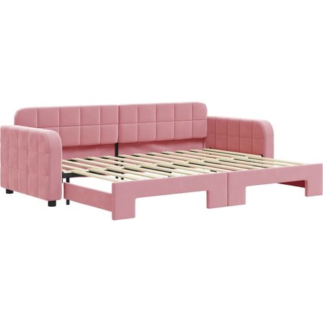 Maison Exclusive - Divano Letto con Letto Estraibile Rosa 80x200 cm in Velluto (1/5)