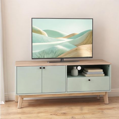 Meuble TV vert clair en MDF 120 x 35 x 50 cm (1/5)