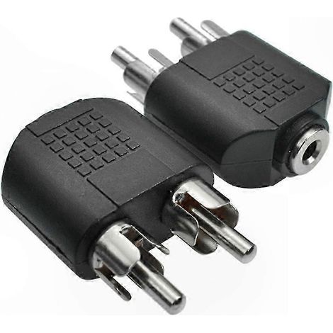 Adaptateur Convertisseur Connecteur Jack 3,5mm Femelle vers 2 RCA Mâle Stéréo pour Enceinte, Lot de 2 Pièces (1/5)