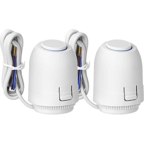 Lot de 2 vannes de chauffage au sol 230 V, actionneur thermique électrique NC AC, collecteur pour thermostat de chauffage au sol (1/5)