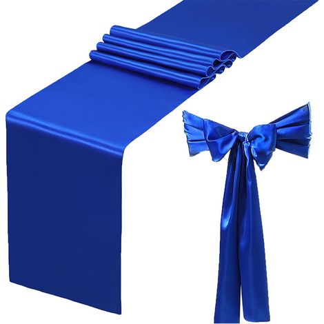 Table Runner - Satin Polyester - 30 x 275 cm - Pour Mariage Fête Anniversaire Buffet Banquet - 6 Pièces (1/5)