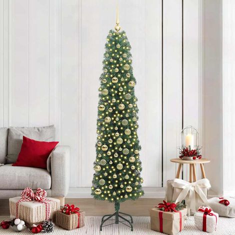 vidaXL Árbol de Navidad artificial Verde 210 cm PVC, Acero y Plástico (1/5)