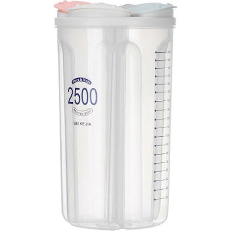 Réservoir de stockage de céréales, boîte de rangement hermétique pour aliments de cuisine et de maison, 4 compartiments -- (1/5)