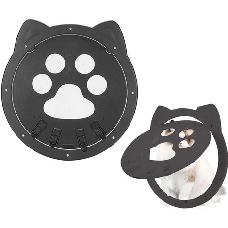 Chatiere pour Chat Moustiquaire Chatière Petite Taille,Chatière Petite Taille 22CM Chatière Porte de Balcon Noir (1/5)
