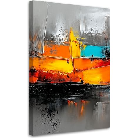 Tableau déco Abstraction colorée sur fond gris 70x100 (1/5)