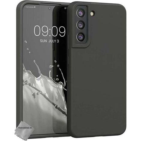Coque silicone gel fine - NOIR - Samsung Galaxy S22 Plus 5G - Souple - Protection chocs - Verre trempé