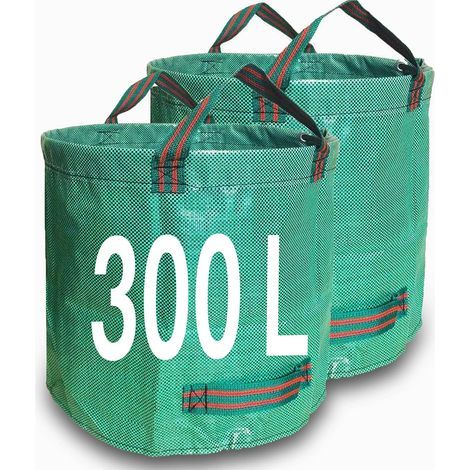 Lot de 2 sacs à déchets de jardin, réutilisables avec poignées, idéaux pour collecter les déchets de jardin, les déchets végétaux, l'herbe et les feuilles. (1/5)