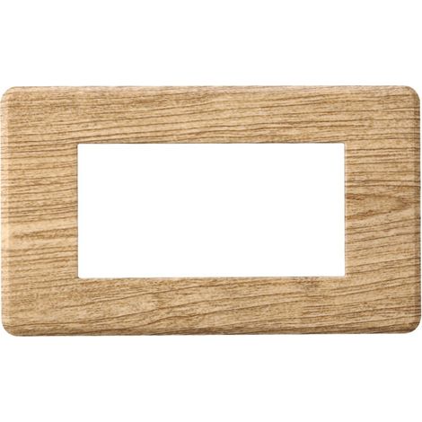 ETTROIT AN87405 Slim Thin 4P-Platte, Moon-Serie, dunkle Holzfarbe, kompatibel mit Bticino Axolute Air