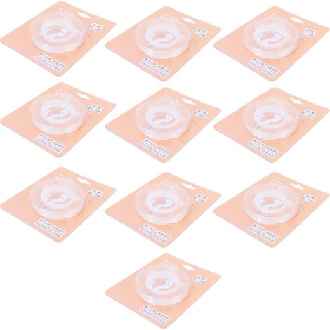 Lot de 10 rubans adhésifs double face transparents, lavables, réutilisables et sans couture