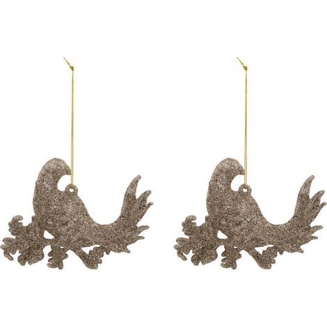 Sdn plast bird branch gold x2 - Atmosphera créateur d'intérieur