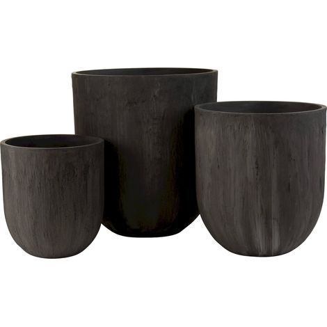 Vase rond en céramique noir finition haut de gamme pour intérieur - Noir mat effet céramique (1/5)