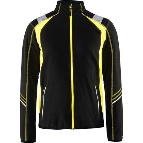Veste de travail micropolaire détails fluo 4993 - Noir/Jaune fluo XS (1/5)