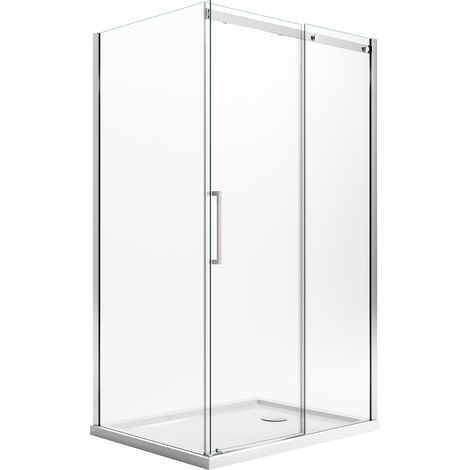 Duschkabine rechteckig mit anti-kalk h 200 Klarglas 8 mm mod. Prime Duo 1 Anta 90x150 cm rechte Version