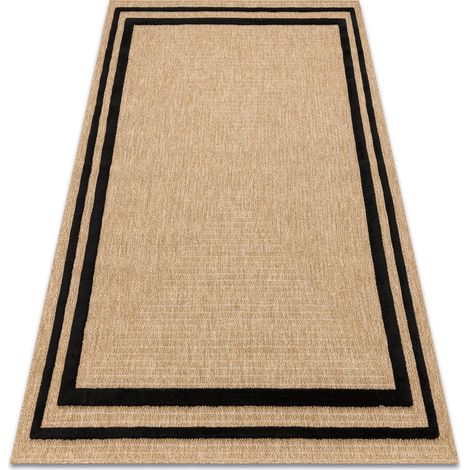 Tapis SPARK 0687 beige / noir - Cadre, sisal, structurel beige 160x220 cm