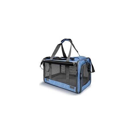 Sacs de transport pliables et portables pour chats de grande et moyenne taille, couleur bleue, modèle . (1/5)