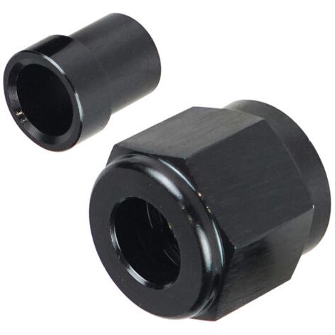 Raccord rigide en aluminium, écrou et manchon femelle 6 AN pour tube en aluminium de 3/8 po de diamètre extérieur, 1 ensemble (1/4)