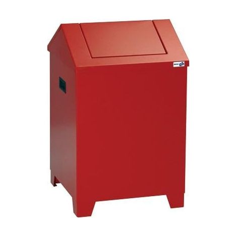 Boîte à laine de nettoyage H680xL400xP400mm, porte-feu rouge/volet rouge, acier bleu (1/4)