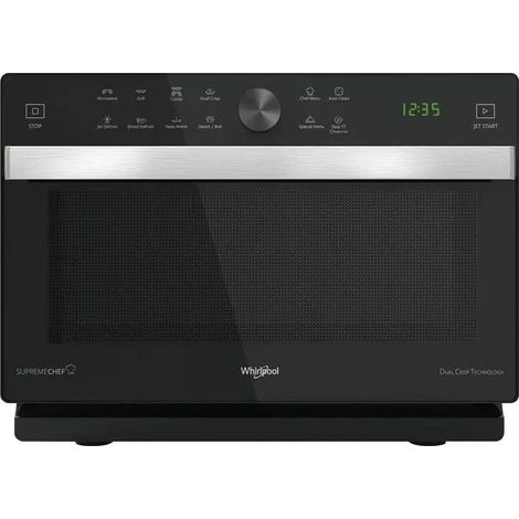 Whirlpool Supreme Chef MWP 337 SB Flachbau-Mikrowelle mit Grill 33 l 900 W Schwarz, Silber