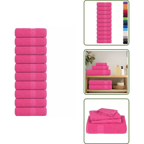 vidaXL Gästetücher 10 Stk. Rosa 30x50 cm 360 g/m² 100% Baumwolle (1/5)