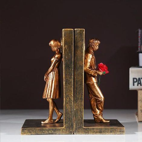 Support de livre en résine robuste, bureau avec décoration de salon, Creative Banksy Gold bookside (1/5)