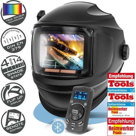 STAHLWERK Schweißhelm MASTER 3-in-1 mit Fernbedienung, klappbarem Visier (1/5)