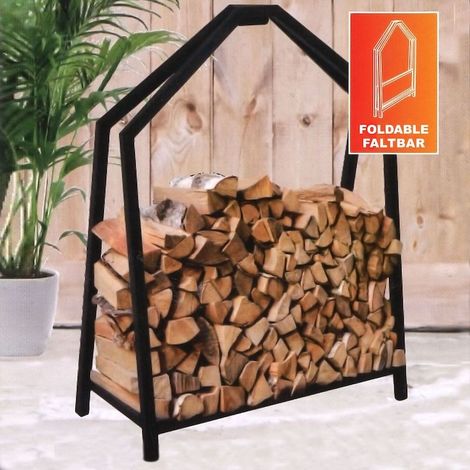 Range Bûches intérieur 78 cm . Portant métal pour rangement bois de chauffage (1/5)