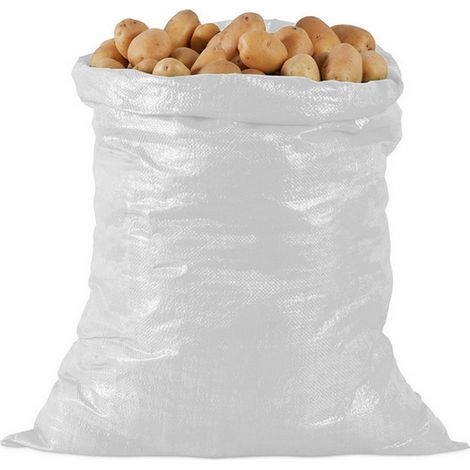 100PZ SACCO IN POLIPROPILENE BIANCO ORLATO CapacitÓ kg.100 cm. 70x120
