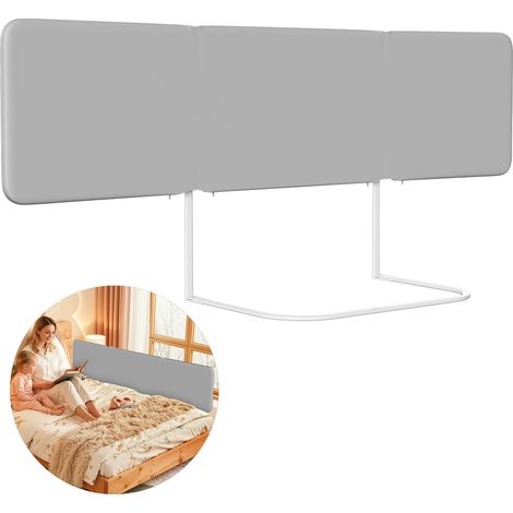 Randaco Klappbares Bettgitter 180 cm, Grau, höhenverstellbar 0-30 cm, für Matratzen 8-30 cm (1/5)