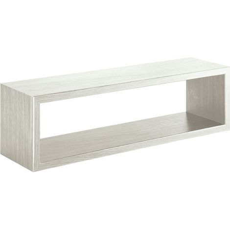 Étagère murale rectangulaire cube design moderne Regulus - Shabby Blanc (1/4)